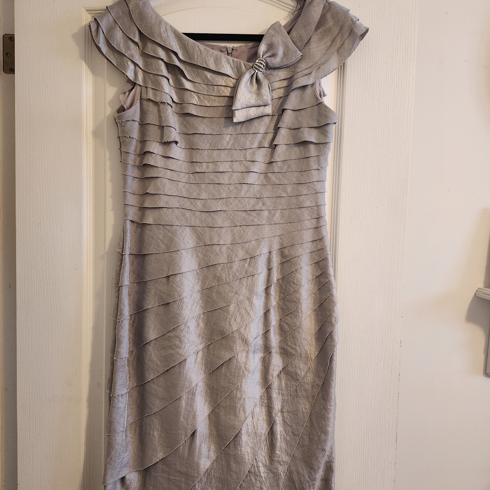Maggy London Silver Layered Dress